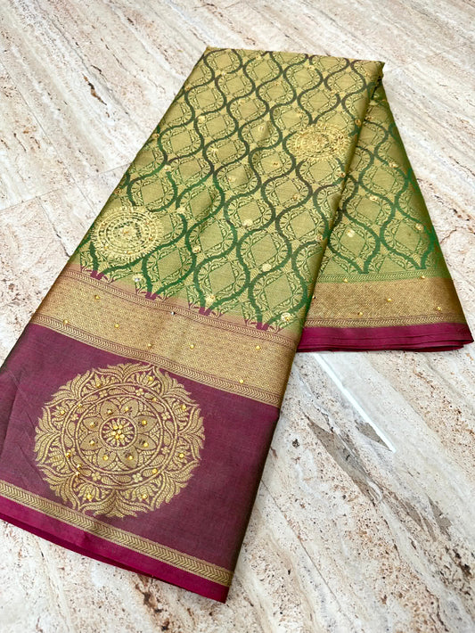 Glamorous Colour Shade Soft Silk Saree