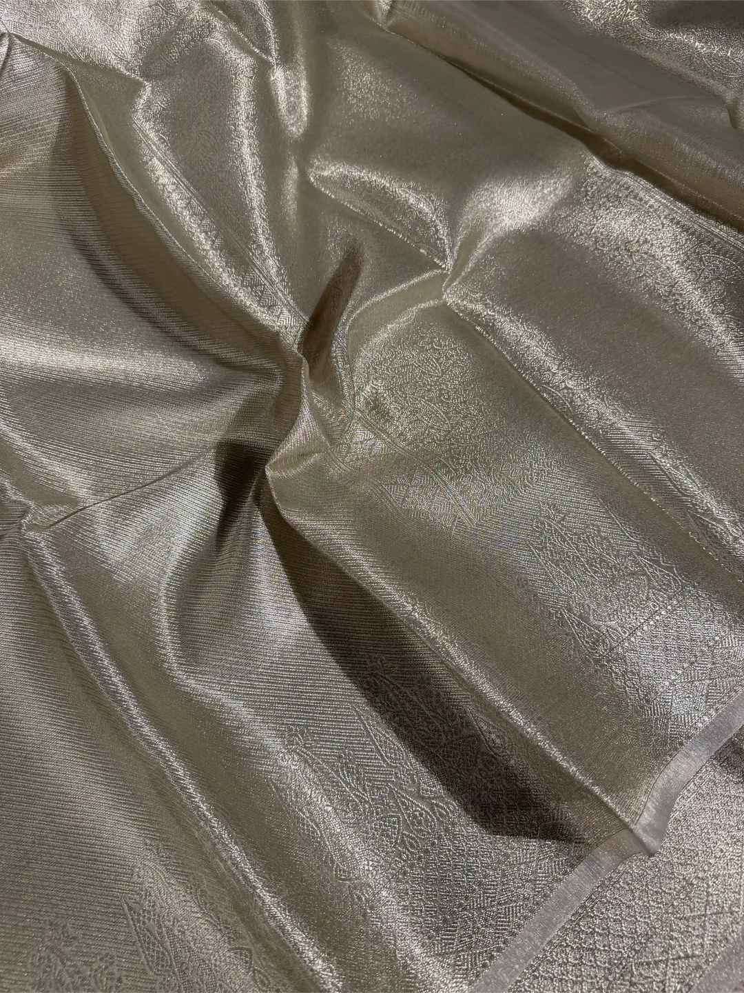 Ivory Tissue Brocade Banarasi Saree