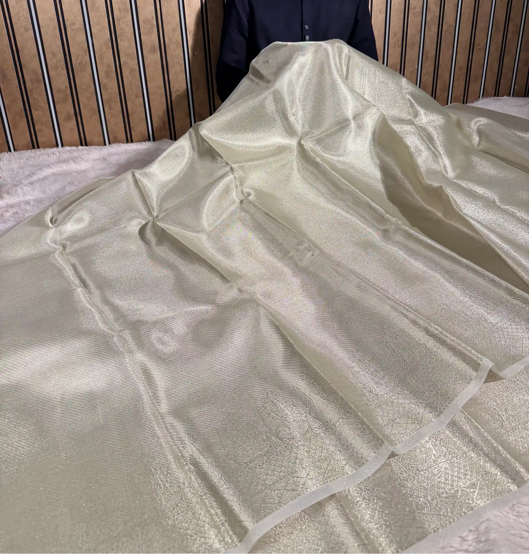Ivory Tissue Brocade Banarasi Saree
