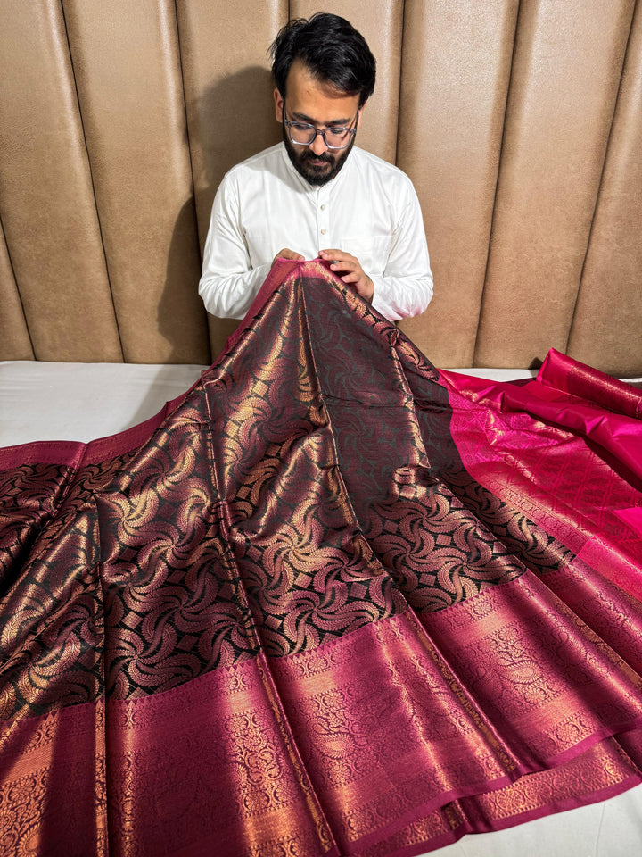 Kanchipuram tissue silk saree with rich pallu