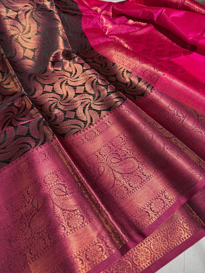 Kanchipuram tissue silk saree with rich pallu