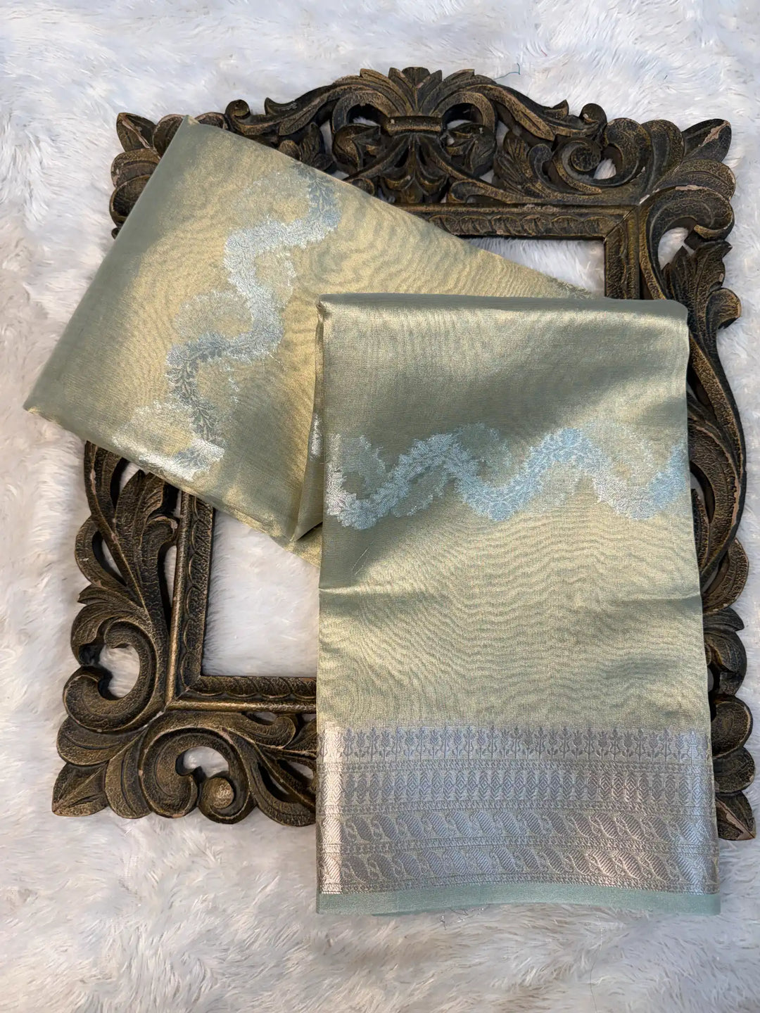 Contemporary Weave Kora Tissue Silk Banarasi Saree