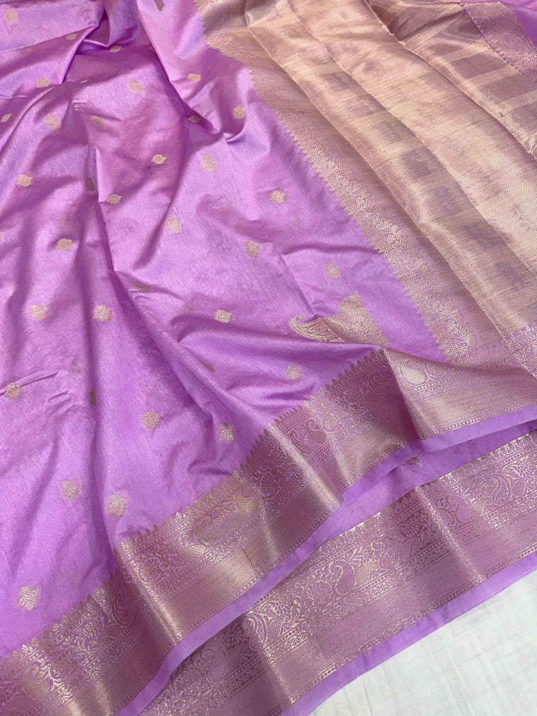 Lavender Chiniya Silk Banarasi Saree 