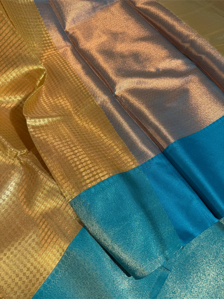 Light Gold Brocade Tissue Jacquard Saree