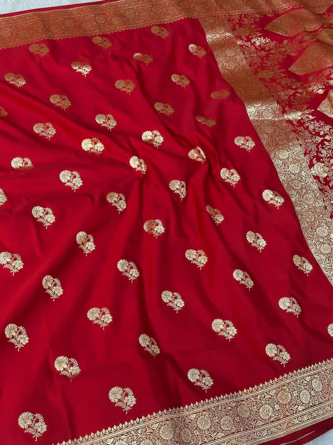 Light Maroon Satin Silk Heritage Weave Banarasi Saree