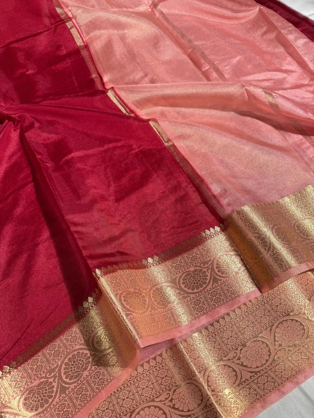 Light Maroon Warm Silk Banarasi Saree