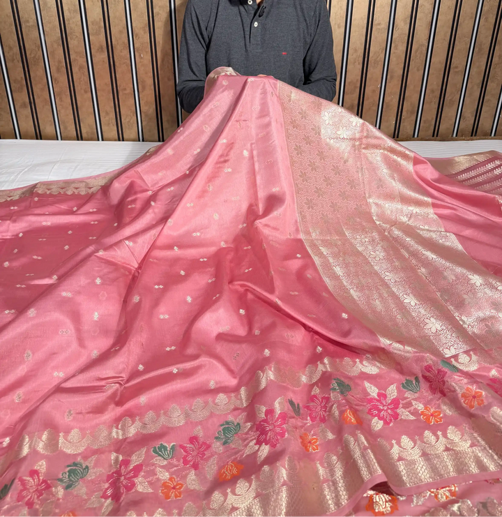 Light Mauve Raw Dupion Silk Contemporary Banarasi Saree