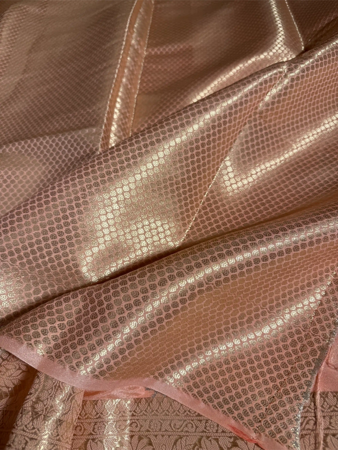 Light Peach Chiniya Silk Traditional Banarasi Saree