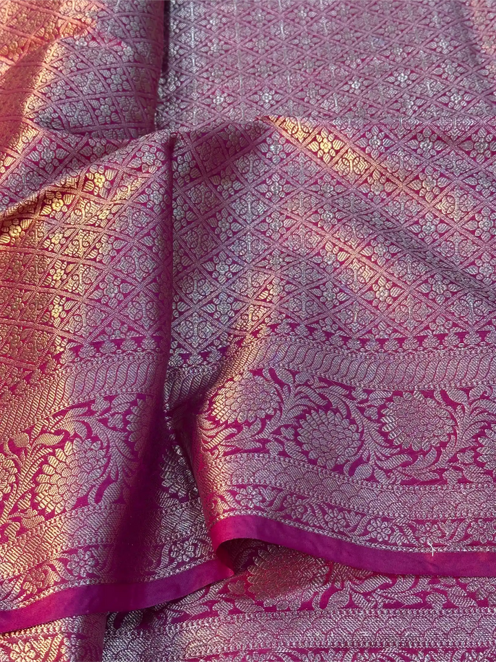 Light Tussar Chiniya Silk Khaddi Buti Banarasi Saree