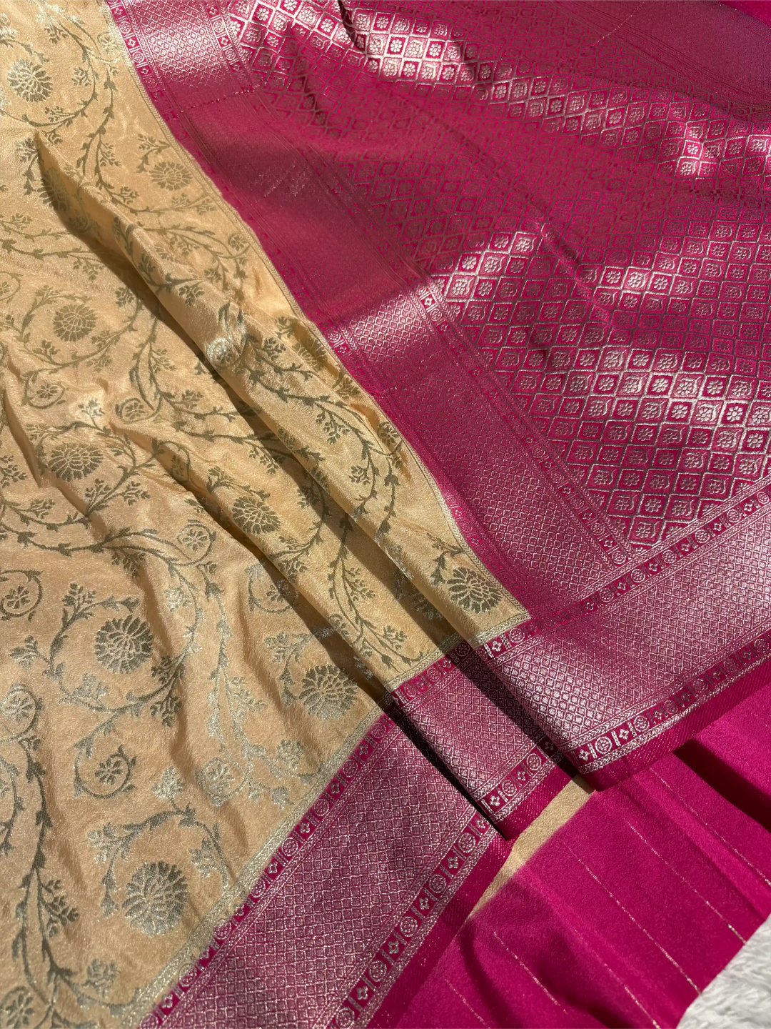 Light Tussar Semi Katan Silk Heritage Banarasi Saree