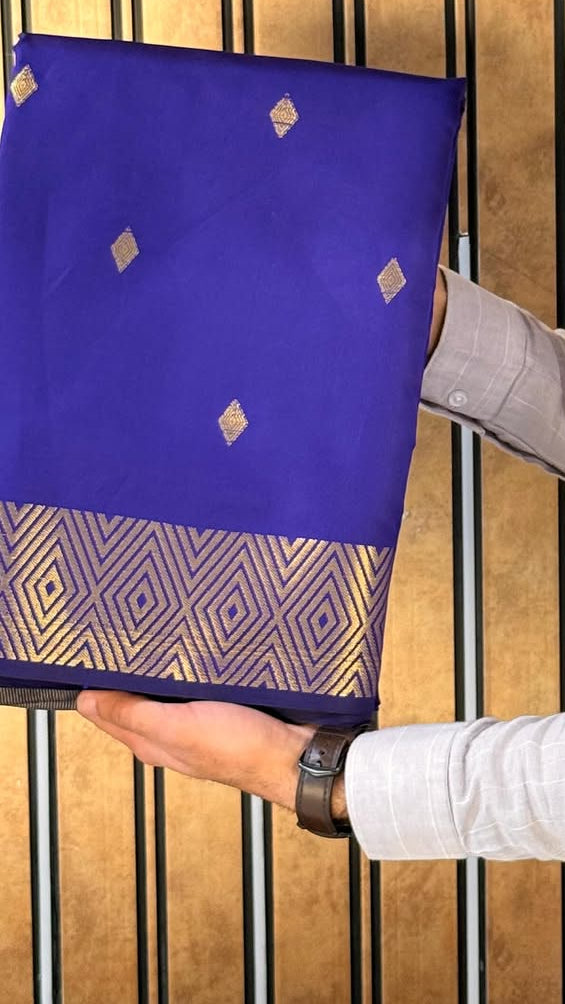 Light Violet Softsilk Zari Barfi Butis Banarasi Saree