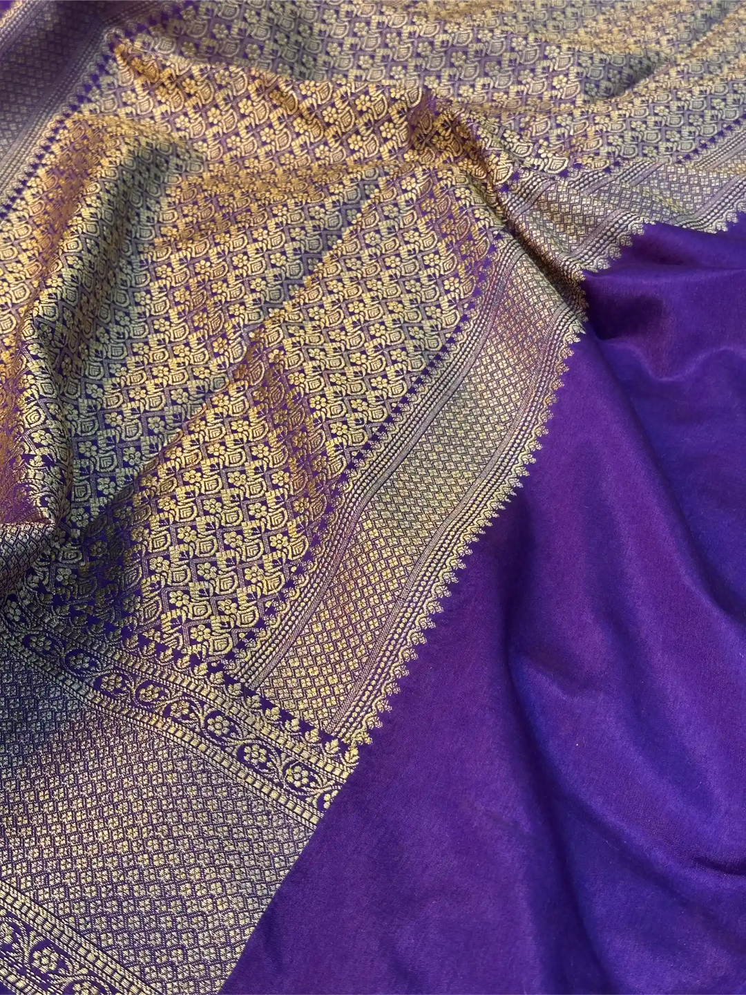 Light Violet Warm Silk Floral Meenakari Banarasi Saree