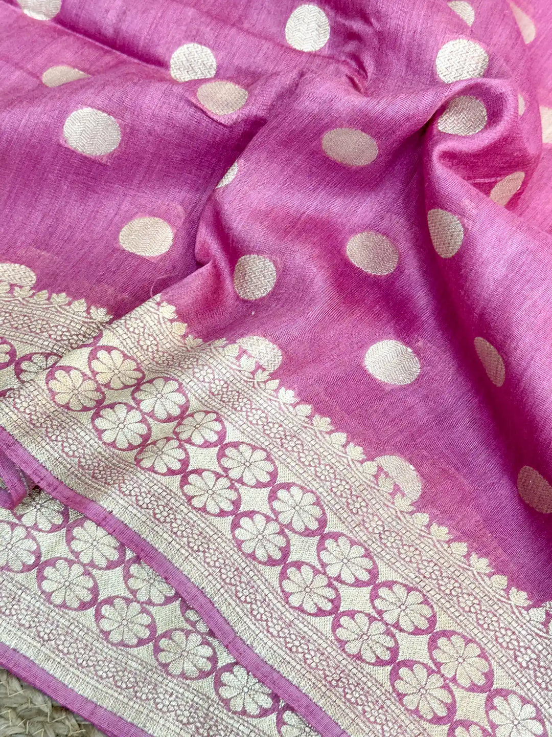 Light Lavender Shade Pure Munga Silk Saree