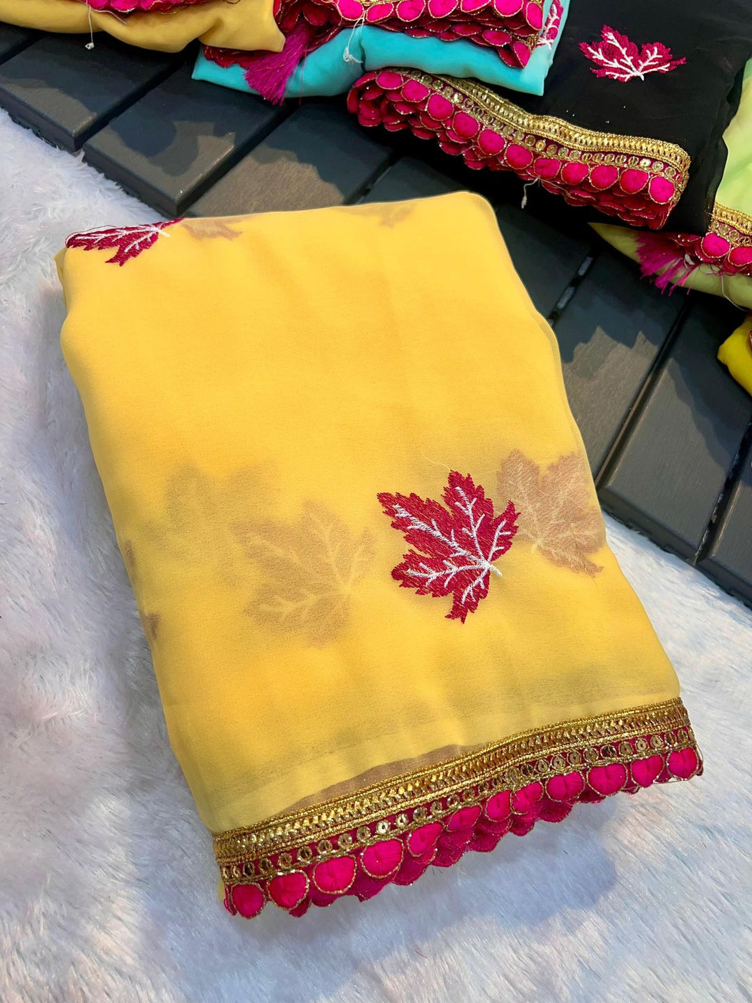 Light Yellow Designer Manish Malhotra Inspired Premium Georgette Silk