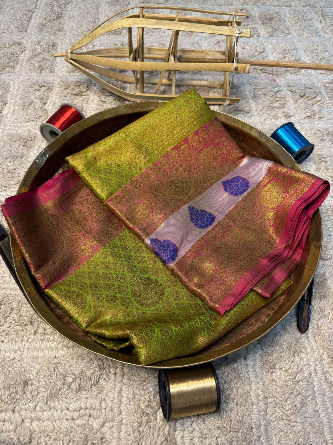 Eccentric zari weave Softsilk Banarasi Saree