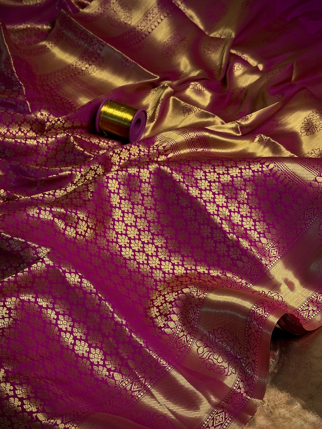 Magenta Kanjivaram Soft Silk Saree