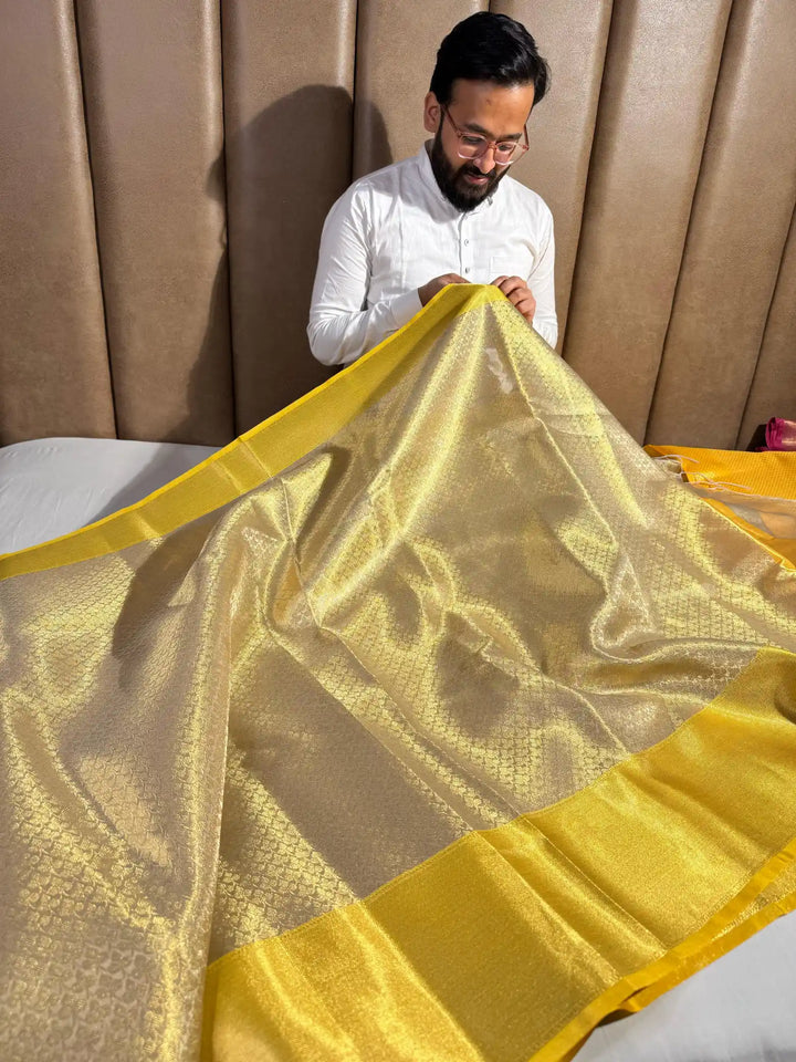 Manish Malhotra Inspired Janhvi Kapoor Inspired Tissue Silk Saree