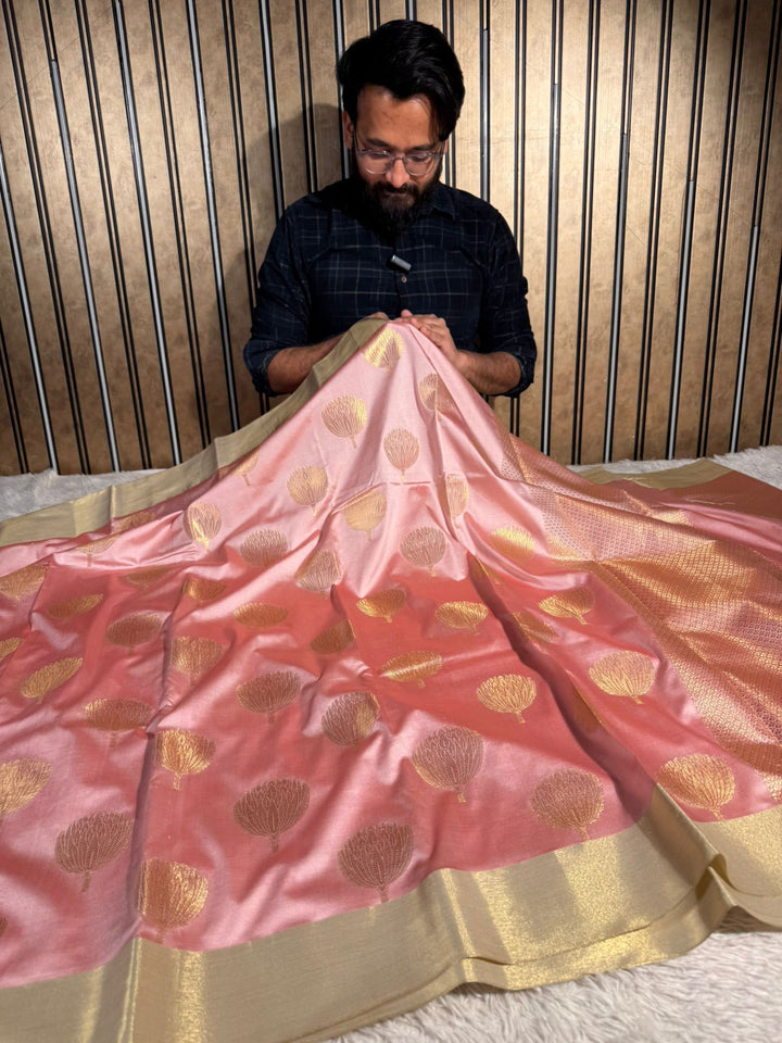 Mauve Pink Eccentric Softsilk Traditional Banarasi Saree
