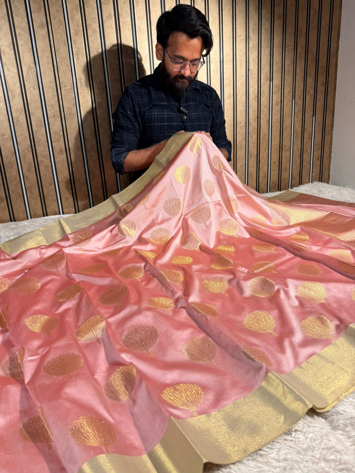 Mauve Pink Eccentric Softsilk Traditional Banarasi Saree