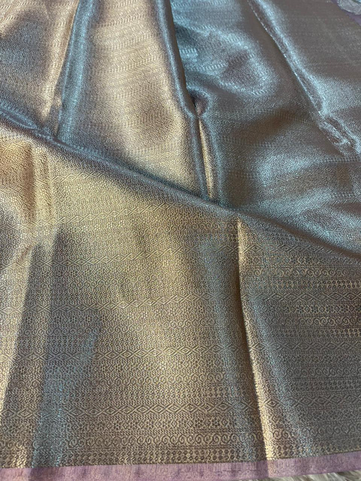 Metallic Pink Kora Tissue Silk Traditional Jacquard Weave Banarasi Saree