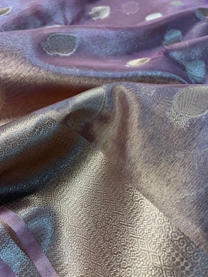 Metallic Pink Kora Tissue Silk Traditional Jacquard Weave Banarasi Saree