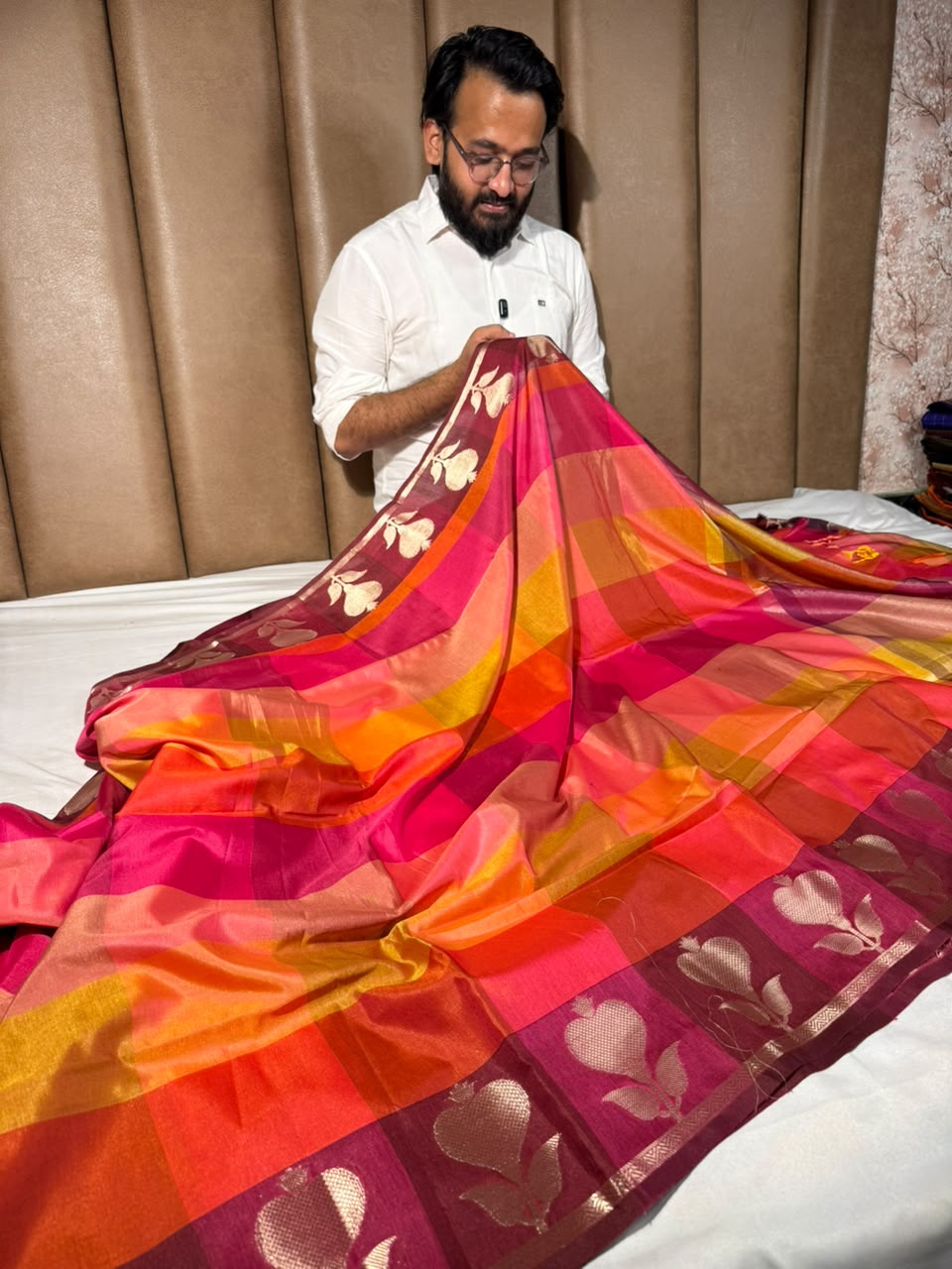Multicoloured Contemporary Weave Banarasi Silk Saree