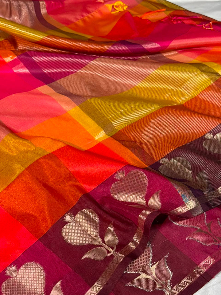 Multicoloured Contemporary Weave Banarasi Silk Saree