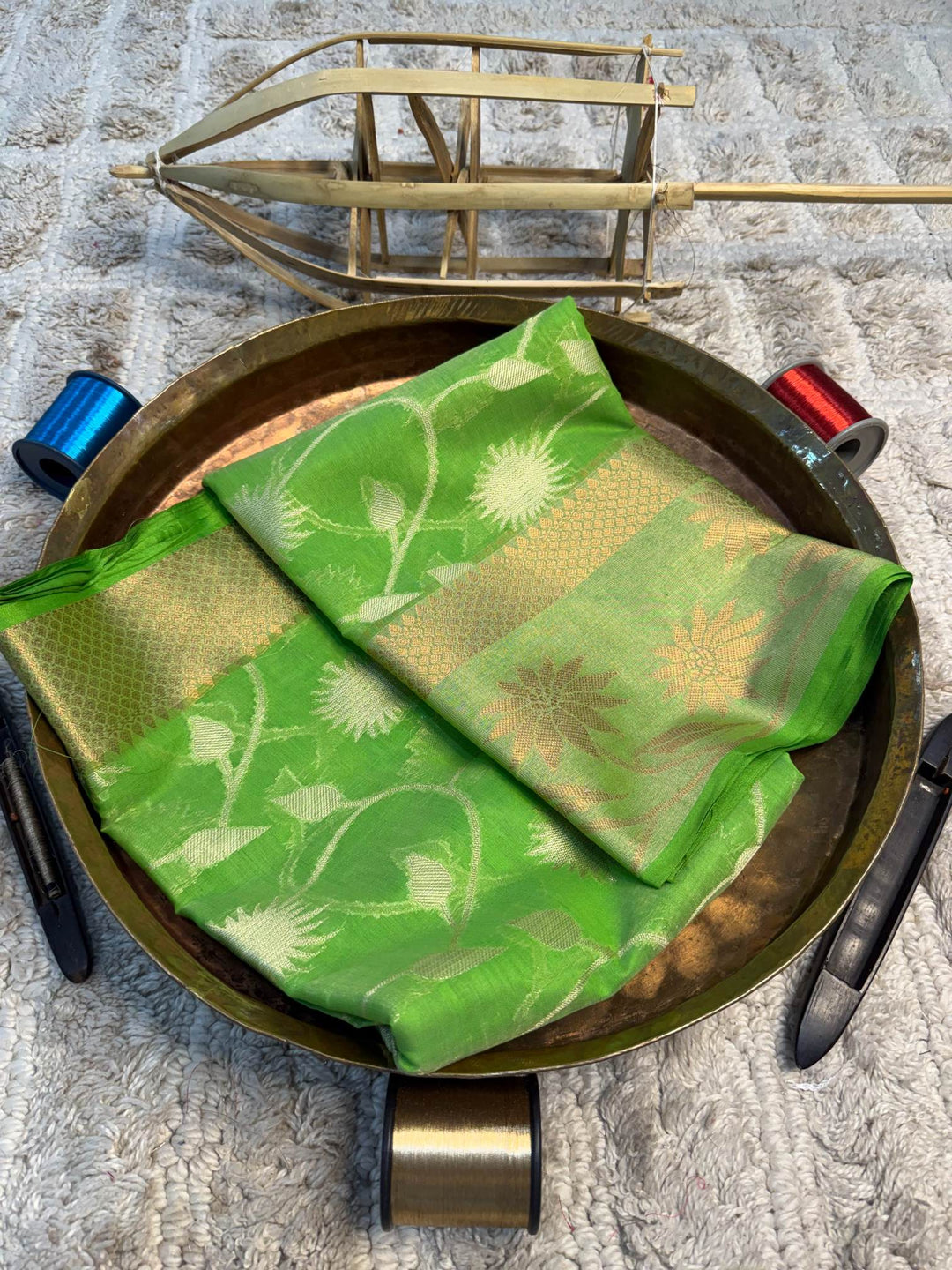 Eccentric zari weave Softsilk Banarasi Saree