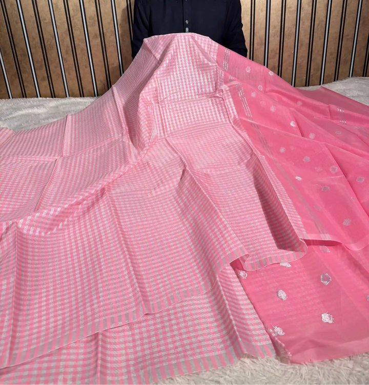 Nayanthara Ma’am Inspired Checked Tissue Silk Saree