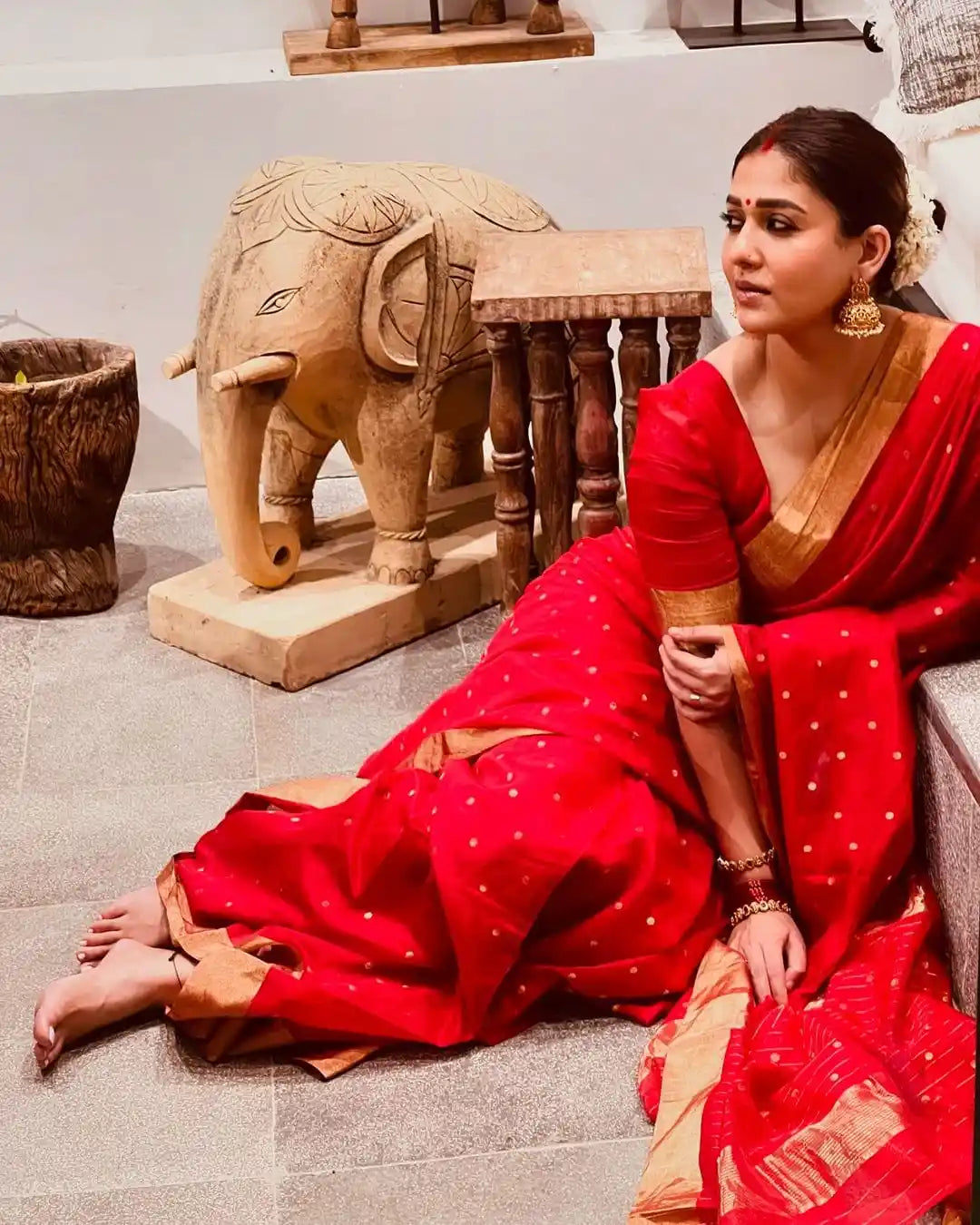 Nayanthara mam Inspired premium katan silk saree with zari pallu and blouse
