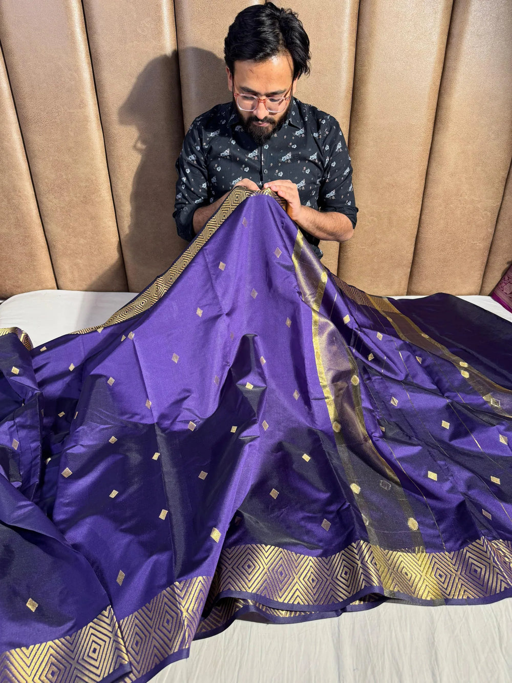 Nayanthara mam inspired katan silk saree with zari buti pallu and blouse