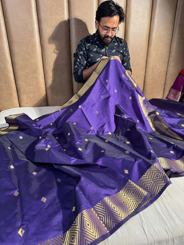 Nayanthara mam inspired katan silk saree with zari buti pallu and blouse