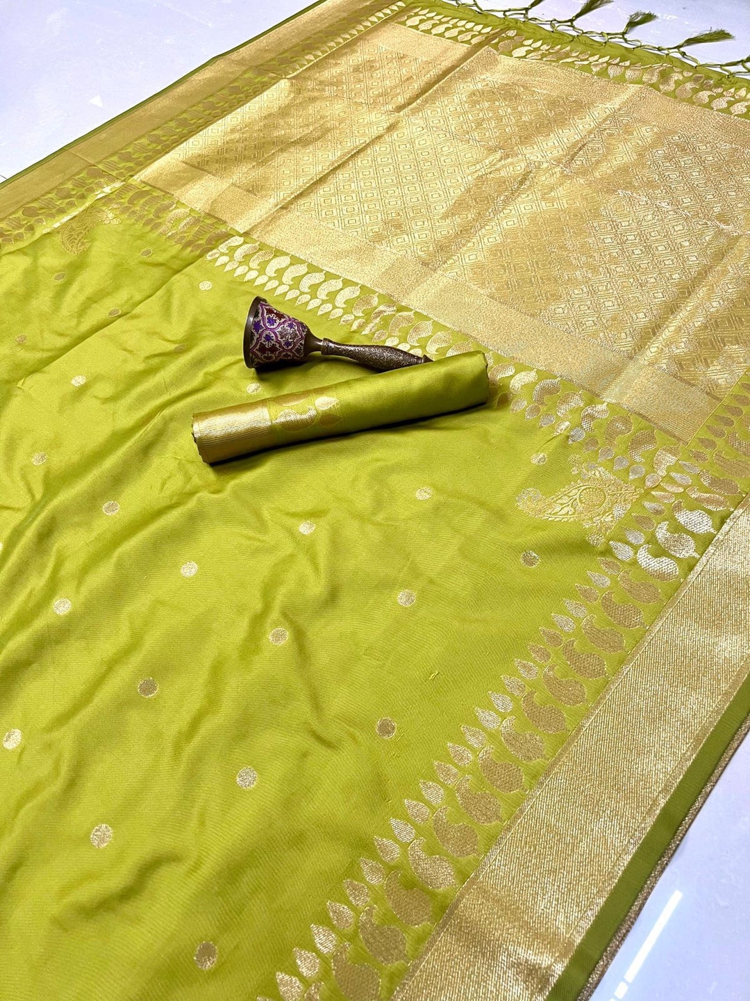 Madhuri Dixit Inspired Premium Katan Silk Saree with Rich Pallu and Blouse