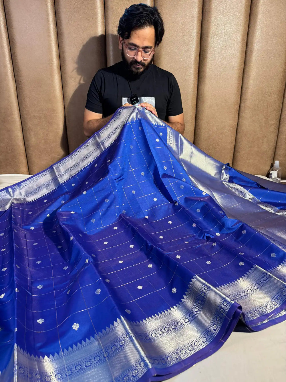 Never Seen Before Dual Shade Katan Silk Saree with Rich Pallu and blouse 