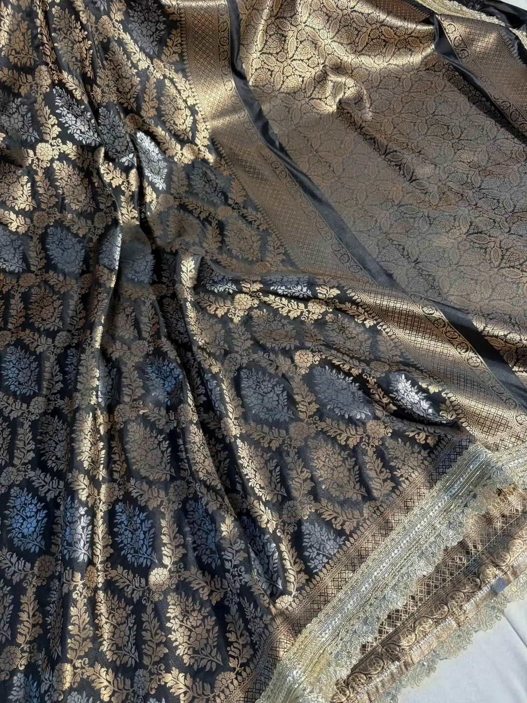 Nita Ambani Ma’am Inspired Semi Katan Silk Lace Work Banarasi Saree