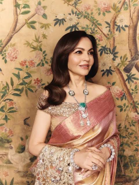 Nita ma’am Inspired Kanjivaram Tissue Silk Designer Lace Work Banarasi Saree 