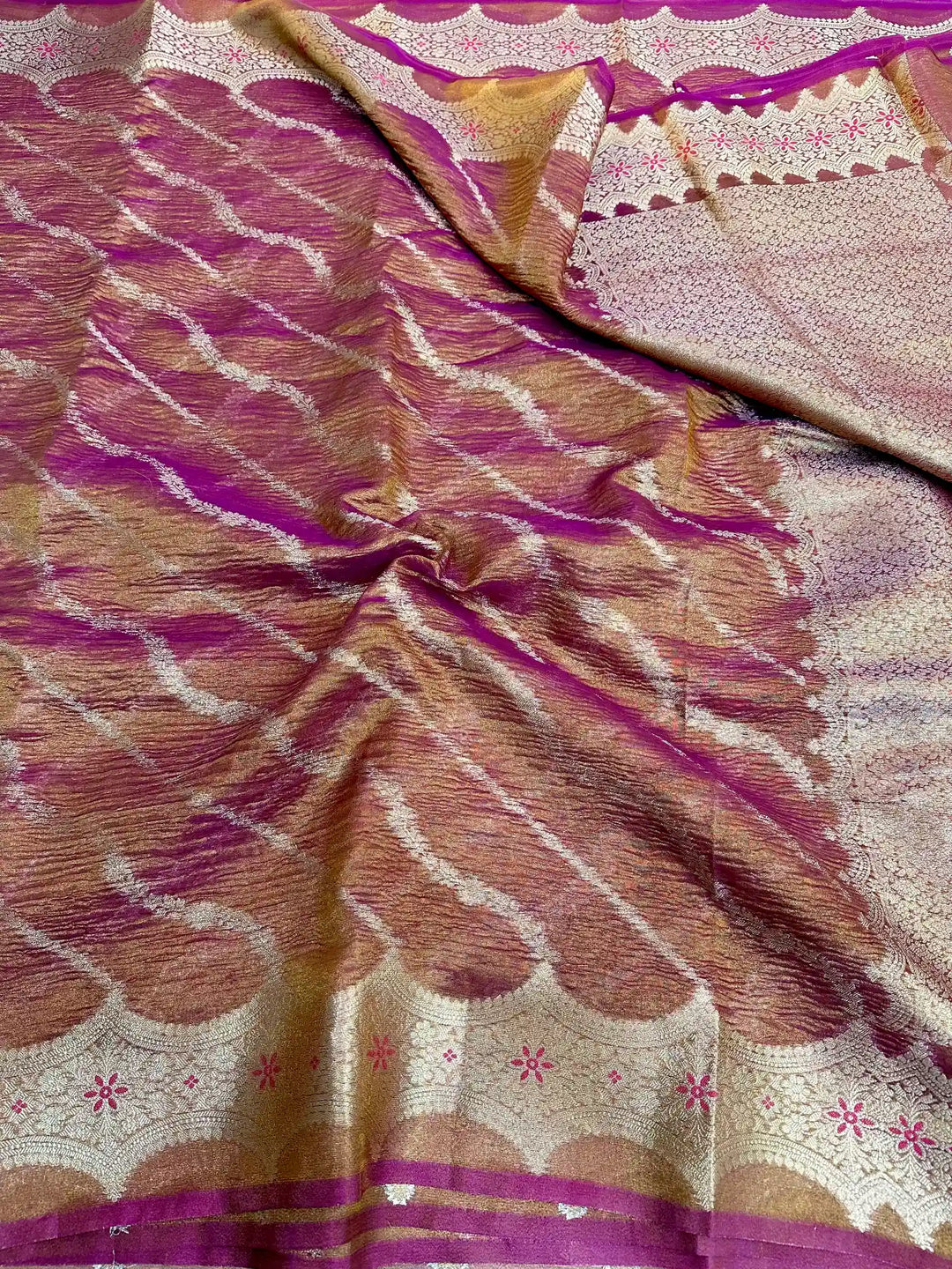 Noor-E-Banaras Edition Premium Tissue Silk Saree with classy lace work