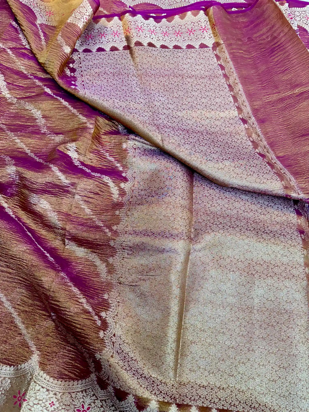 Noor-E-Banaras Edition Premium Tissue Silk Saree with classy lace work