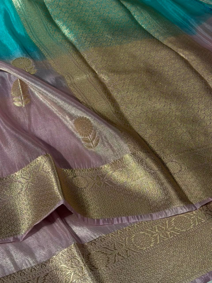 Ombré Eccentric Breathable Soft Tissue Banarasi Saree