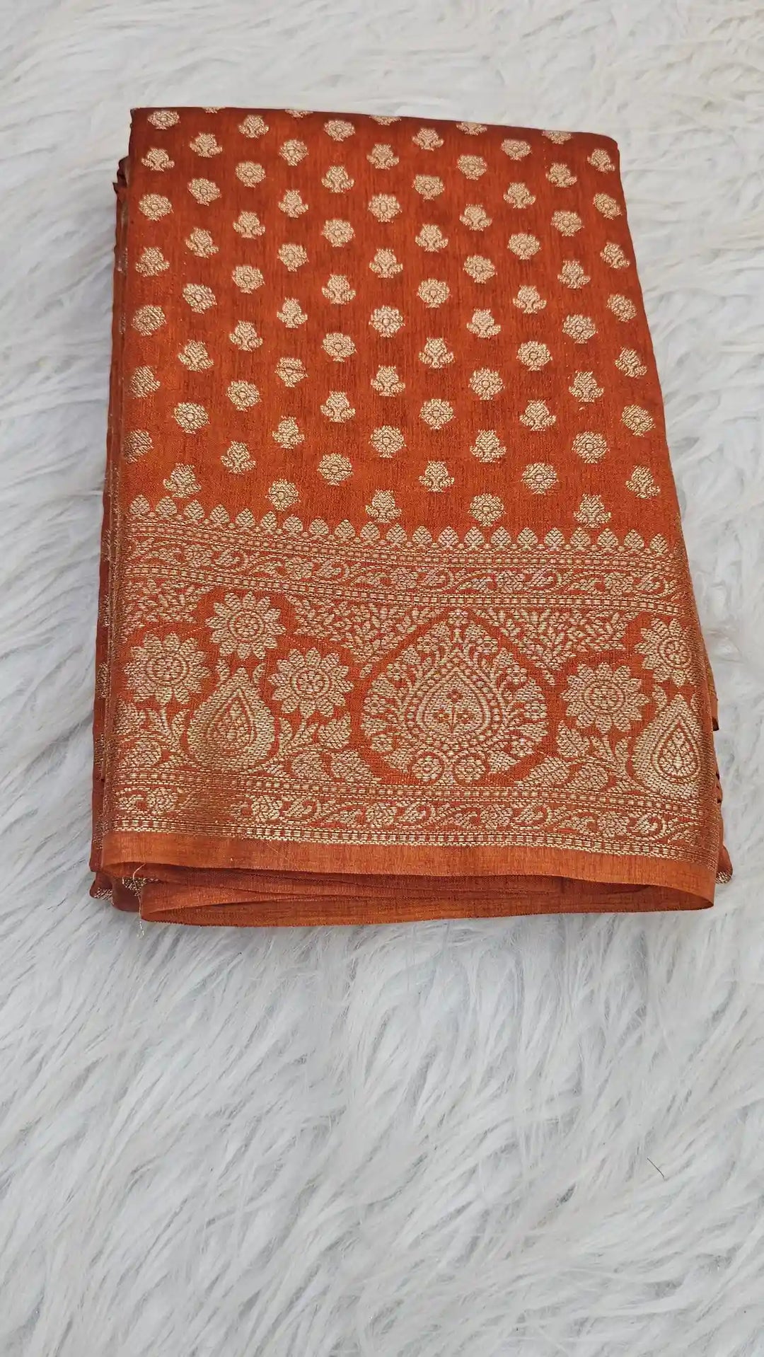 Orange Colour Soft Silk Khaddi Buti Silk Saree