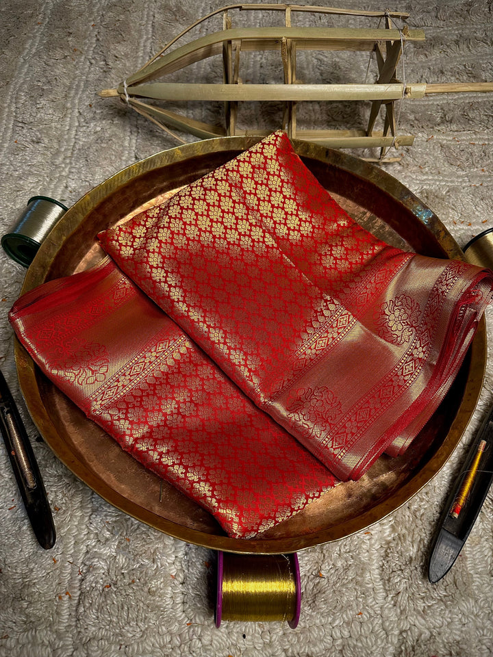 Orange Kanjivaram Soft Silk Saree