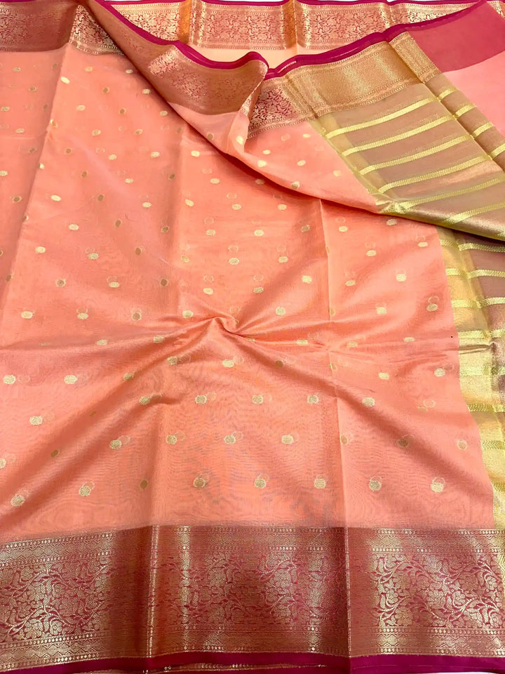 Peach Soft silk saree