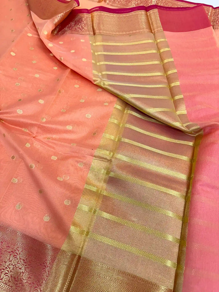 Peach Soft silk saree