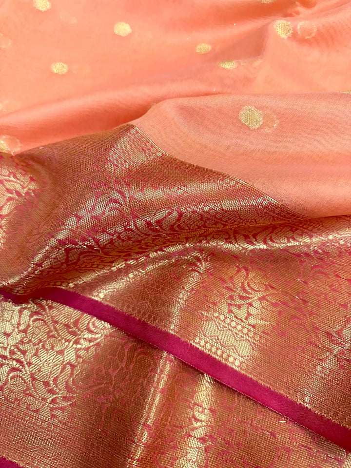 Peach Soft silk saree