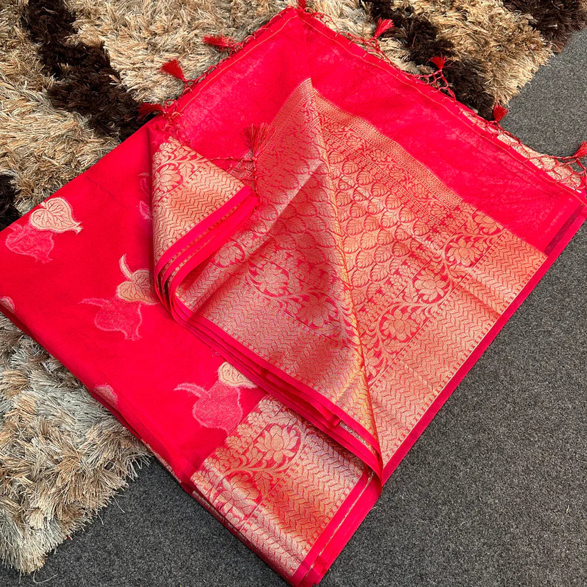 Organza Silk Traditional Banarasi Saree