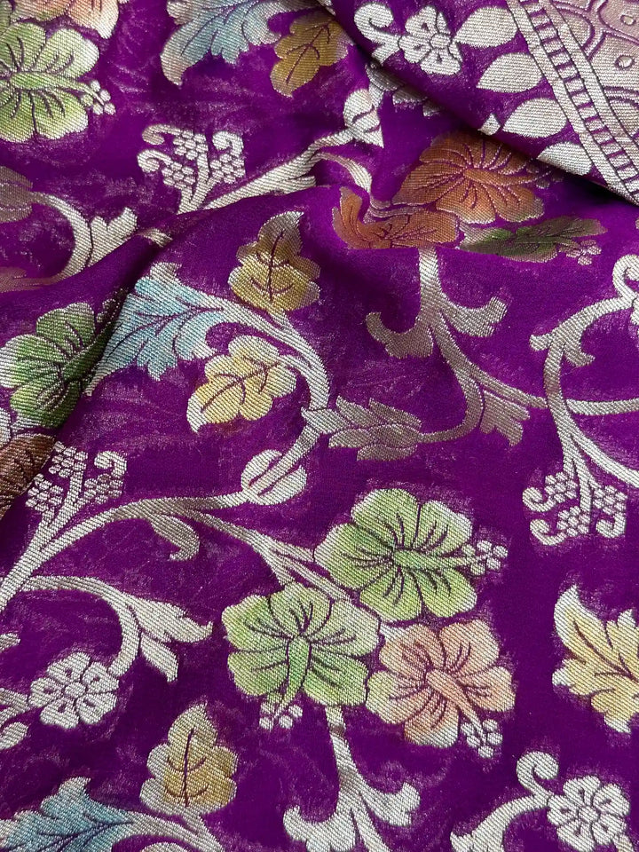 Light Purple Khaddi Georgette Banarasi Saree