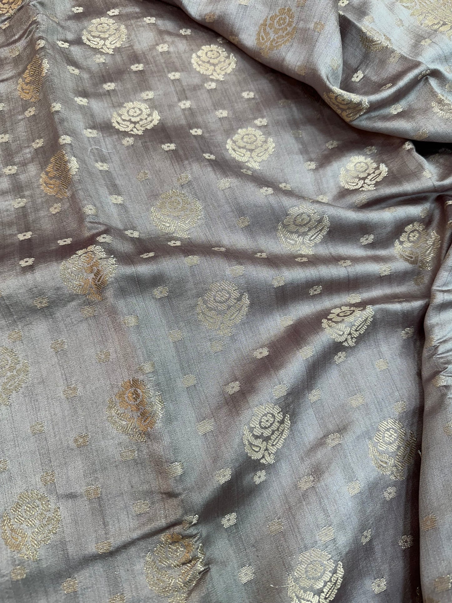 Cedar Brown Shade Chiniya Silk Saree