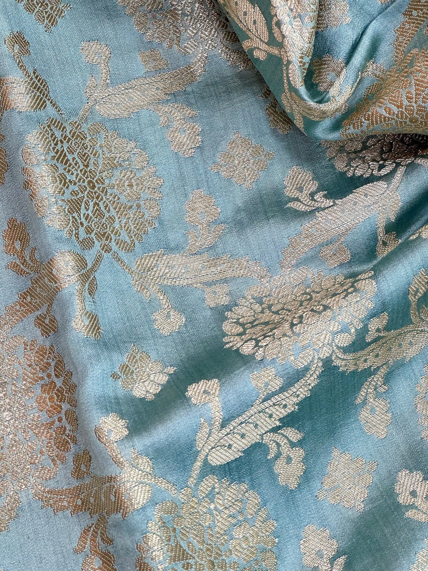 Mint Green Shade Chiniya Silk Saree