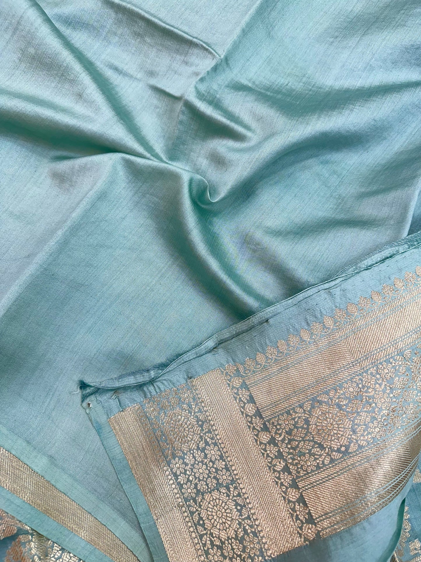 Mint Green Shade Chiniya Silk Saree