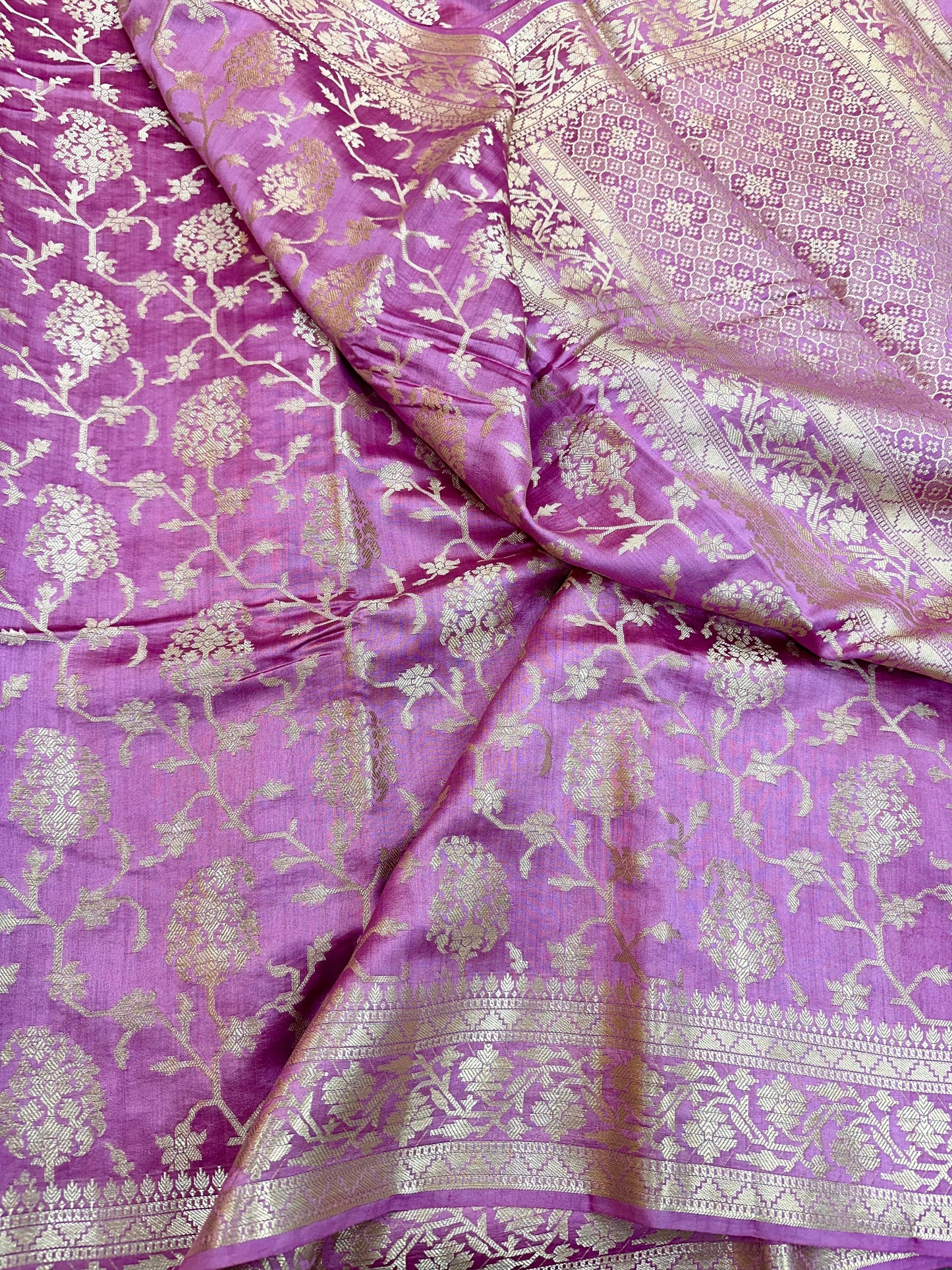 Salmon Pink Shade Chiniya Silk Saree